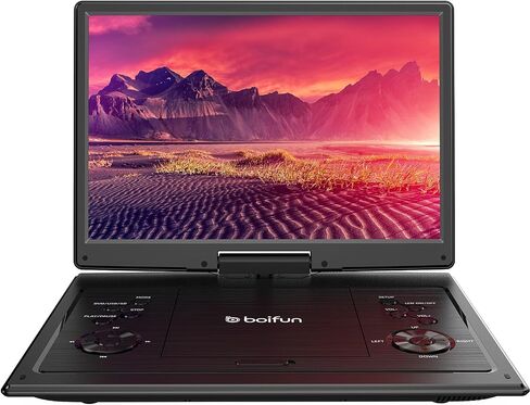 مشغل DVD محمول BOIFUN مقاس 15.7 بوصة مع شاشة عالية الدقة مقاس 14.1 بوصة، وبطارية قابلة لإعادة الشحن لمدة 6 ساعات، ودعم بطاقة USB/SD/تلفزيون مزامنة وتنسيقات أقراص متعددة، ومكبر صوت عالي الحجم، أسود كلاسيكي in Kuwait
