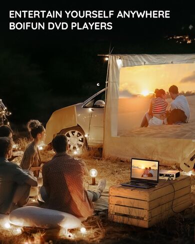 مشغل DVD محمول BOIFUN مقاس 15.7 بوصة مع شاشة عالية الدقة مقاس 14.1 بوصة، وبطارية قابلة لإعادة الشحن لمدة 6 ساعات، ودعم بطاقة USB/SD/تلفزيون مزامنة وتنسيقات أقراص متعددة، ومكبر صوت عالي الحجم، أسود كلاسيكي in Kuwait