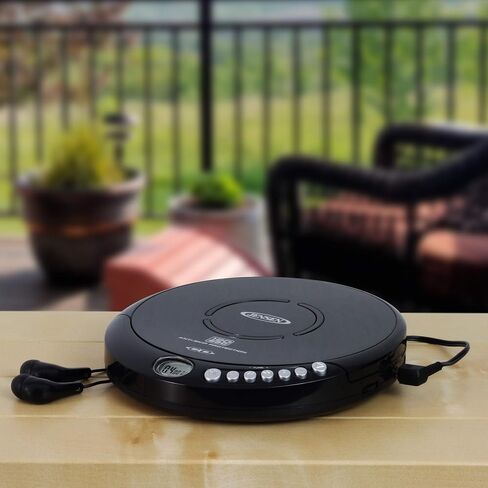 Jensen Portable CD-120 Portable Personal CD Player Compact 120 SEC Anti-Skip CD Player – Lightweight & Shockproof Music Disc Player & FM Radio Pro Sport-Earbuds for Kids & Adults (Black) in Saudi Arabia