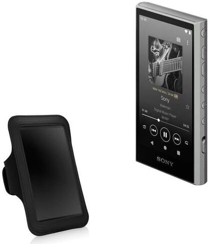حافظة BoxWave متوافقة مع جهاز Sony Walkman (NW-A306) - حزام ذراع رياضي، حزام ذراع قابل للتعديل للتمرين والجري لجهاز Sony Walkman (NW-A306) - أسود داكن in Kuwait