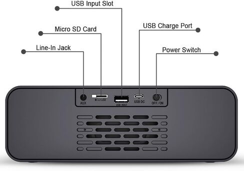 سماعات ستيريو بلوتوث لاسلكية محمولة مع صوت قوي 10 واط محرك سمعي مدمج راديو FM Micro SD Card USB فتحة AUX-in للهواتف الذكية والكمبيوتر الشخصي والبي سي دي وأكثر in Kuwait
