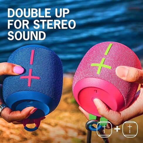 Ultimate Ears WONDERBOOM 3، مكبر صوت بلوتوث لاسلكي صغير محمول، صوت جهير كبير 360 درجة للخارج، مقاوم للماء والغبار IP67، قابل للطفو، نطاق 131 قدمًا - أسود نشط in Kuwait