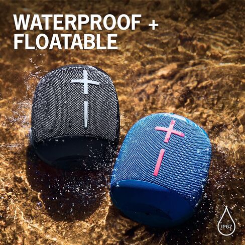 Ultimate Ears WONDERBOOM 3، مكبر صوت بلوتوث لاسلكي صغير محمول، صوت جهير كبير 360 درجة للخارج، مقاوم للماء والغبار IP67، قابل للطفو، نطاق 131 قدمًا - أسود نشط in Kuwait