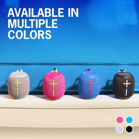 Ultimate Ears WONDERBOOM 3، مكبر صوت بلوتوث لاسلكي صغير محمول، صوت جهير كبير 360 درجة للخارج، مقاوم للماء والغبار IP67، قابل للطفو، نطاق 131 قدمًا - أسود نشط in Kuwait