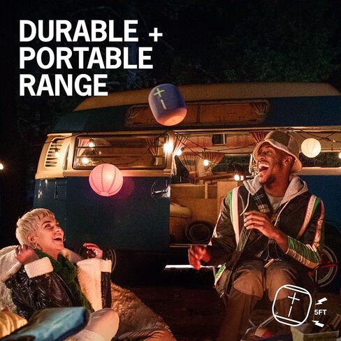 Ultimate Ears WONDERBOOM 3، مكبر صوت بلوتوث لاسلكي صغير محمول، صوت جهير كبير 360 درجة للخارج، مقاوم للماء والغبار IP67، قابل للطفو، نطاق 131 قدمًا - أسود نشط in Kuwait