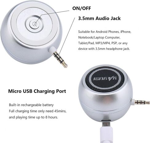مكبر صوت صغير محمول مع مقبس إدخال Aux 3.5 مم، مكبر صوت للهاتف المحمول بقدرة 3 وات لهواتف iPhone iPad iPod اللوحية والهواتف المحمولة، هدية للفتيات/الأطفال، ذهبي وردي in Kuwait