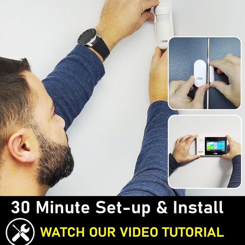 【OSI Wireless WiFi Smart Home Security DIY Alarm SYSTEM-14 Piece】 DIY Home Wi-Fi Alarm Kit with Motion Detector,Notifications with app,Door/Window Sensor, Siren,Compatible with Alexa,NO Monthly Fees in Kuwait