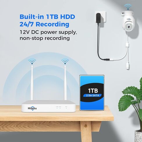 [1TB HDD,4MP Spotlight] Hiseeu Solar Wireless Security Camera System,10CH HD 4K NVR,Night Vision, 2-Way Audio, PIR Motion Detection,Motion Record, Outdoor Home Surveillance in Saudi Arabia