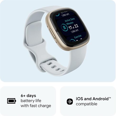 Fitbit Sense 2 Advanced Health and Fitness Smartwatch with Tools to Manage Stress and Sleep, ECG App, SpO2, 24/7 Heart Rate and GPS, Shadow Grey/Graphite, One Size (S & L Bands Included) in Kuwait