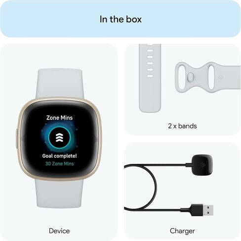 Fitbit Sense 2 Advanced Health and Fitness Smartwatch with Tools to Manage Stress and Sleep, ECG App, SpO2, 24/7 Heart Rate and GPS, Shadow Grey/Graphite, One Size (S & L Bands Included) in Kuwait