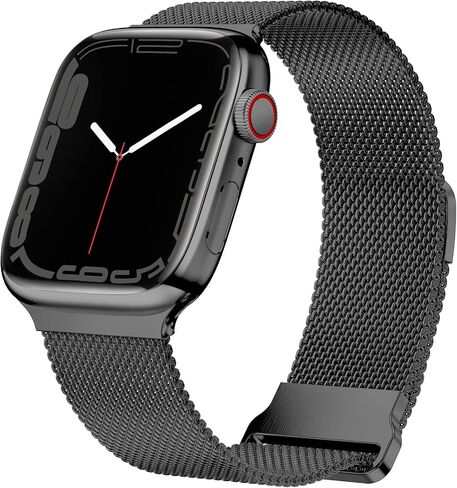 Geoumy Magnetic Band Compatible with Apple Watch 38mm 40mm 41mm 42mm 44mm 45mm 49mm, Stainless Steel Mesh Milanese Strap, Metal Wristband for iWatch SE Series 8 7 6 5 4 3 2 1 for Women Men in Saudi Arabia