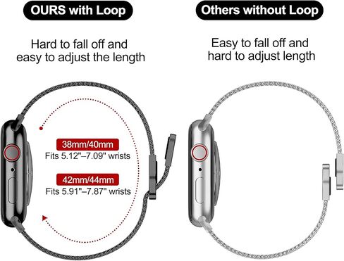 Geoumy Magnetic Band Compatible with Apple Watch 38mm 40mm 41mm 42mm 44mm 45mm 49mm, Stainless Steel Mesh Milanese Strap, Metal Wristband for iWatch SE Series 8 7 6 5 4 3 2 1 for Women Men in Saudi Arabia