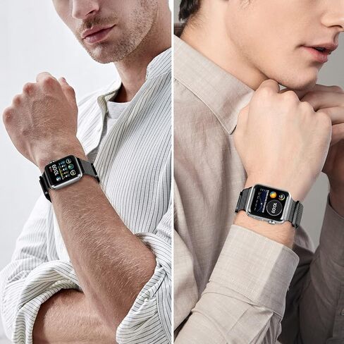 Geoumy Magnetic Band Compatible with Apple Watch 38mm 40mm 41mm 42mm 44mm 45mm 49mm, Stainless Steel Mesh Milanese Strap, Metal Wristband for iWatch SE Series 8 7 6 5 4 3 2 1 for Women Men in Saudi Arabia