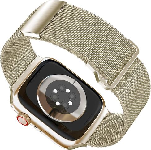 Geoumy Magnetic Band Compatible with Apple Watch 38mm 40mm 41mm 42mm 44mm 45mm 49mm, Stainless Steel Mesh Milanese Strap, Metal Wristband for iWatch SE Series 8 7 6 5 4 3 2 1 for Women Men in Kuwait