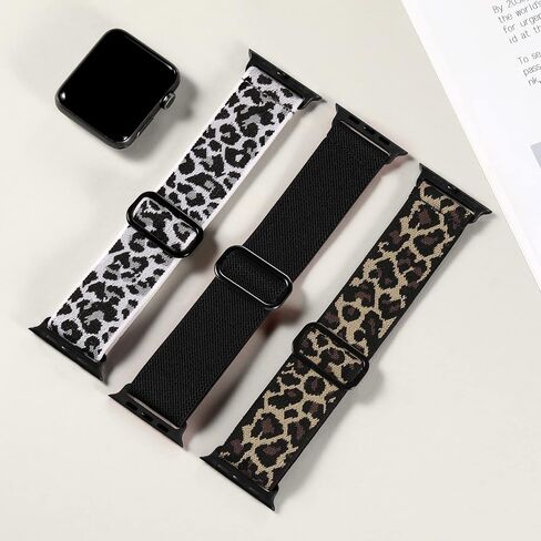 DaQin 3 Pack Stretchy Solo Loop Compatible with Apple Watch Bands for Men 49mm 46mm 45mm 44mm 42mm, Soft Nylon Braided Elastic Strap for iWatch Band Series 11 10 9 8 7 6 5 4 3 SE Ultra 3 Ultra 2 Ultra in Kuwait