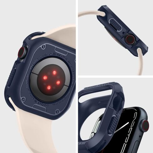 Spigen Rugged Armor Designed for Apple Watch Case Series 9/8/SE2/7/6/SE/5/4 45mm/44mm - Black in Saudi Arabia
