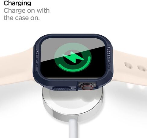 Spigen Rugged Armor Designed for Apple Watch Case Series 9/8/SE2/7/6/SE/5/4 45mm/44mm - Black in Saudi Arabia