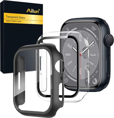 Ailun for Apple Watch Series 10 Screen Protector Case [42mm], Ultra-Thin Hard PC Case Built in Tempered Glass Screen Protector for iWatch, Shockproof Cover with Button [2 Pack][Clear] in Kuwait