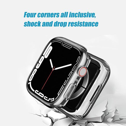 Ailun for Apple Watch Series 10 Screen Protector Case [42mm], Ultra-Thin Hard PC Case Built in Tempered Glass Screen Protector for iWatch, Shockproof Cover with Button [2 Pack][Clear] in Kuwait