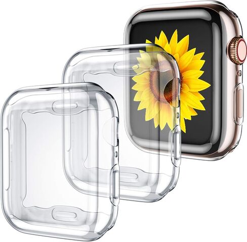 for Apple Watch Case 40mm Series 6 & 5 with Screen Protector, 3 Pack Transparent TPU All-Around Protective Case for iWatch Series 4 40mm in Kuwait