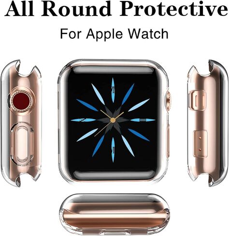 for Apple Watch Case 40mm Series 6 & 5 with Screen Protector, 3 Pack Transparent TPU All-Around Protective Case for iWatch Series 4 40mm in Kuwait