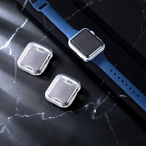 for Apple Watch Case 40mm Series 6 & 5 with Screen Protector, 3 Pack Transparent TPU All-Around Protective Case for iWatch Series 4 40mm in Kuwait