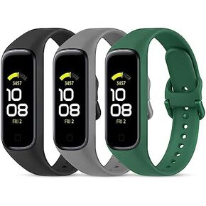 أحزمة بديلة من Wanme لهاتف Samsung Galaxy Fit 2 Band Women Men، 3 عبوات من أحزمة السيليكون الرياضية المتوافقة مع ملحقات سوار المعصم البديل Samsung Galaxy Fit 2 SM-R220 in Kuwait