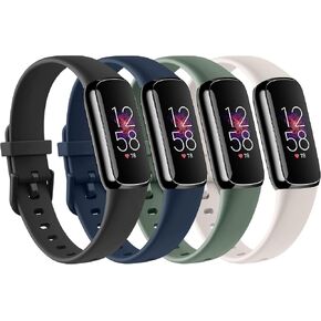 4 PACK Sport Bands Compatible with Fitbit Luxe Bands for Women Men, Soft Silicone Replacement Sport Straps Wristbands for Fitbit Luxe Fitness and Wellness Tracker in Saudi Arabia