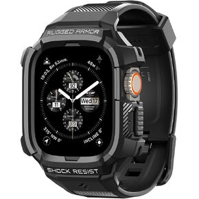 Spigen Rugged Armor Pro Designed for Apple Watch Ultra2/Apple Watch Ultra Case with Band Rugged Protective TPU Case Band for Apple Watch Ultra 49mm
