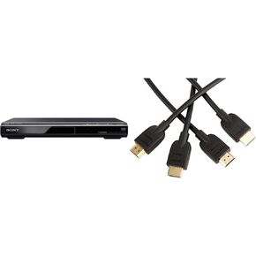 مشغل DVD سوني DVPSR510H، مع منفذ HDMI (ترقية) وكابل HDMI عالي السرعة من Amazon Basics، 3 أقدام، حزمة واحدة in Kuwait