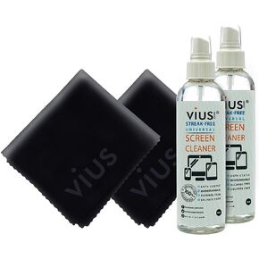 مجموعة منظف الشاشة - بخاخ منظف الشاشة المتميز من vius لأجهزة تلفزيون LCD LED وأجهزة الكمبيوتر المحمولة والأجهزة اللوحية والشاشات والهواتف والشاشات الإلكترونية الأخرى - ينظف بصمات الأصابع والغبار والزيوت بلطف (سفر بحجم 2 أونصة) in Kuwait