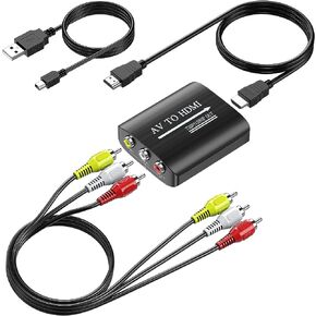 GINGIN RCA to HDMI,AV to HDMI Converter,Composite to HDMI Converter Compatible with WII,PS One,PS2,PS3,STB,Xbox,VHS,VCR,Blue-Ray DVD,with 3.3ft HDMI Cable in Saudi Arabia