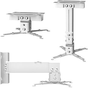 Projector Mount, Universal Projector Ceiling/Wall Mount Black with Extendable Arms, Adjustable Height, Projector Holder/Bracket/Hanger Low Profile (Black)