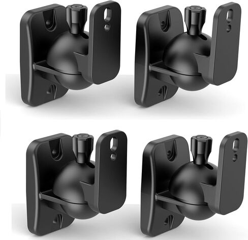 HomeMount Speaker Wall Mount Brackets - Surround Speaker Wall Mounts Kit, Bookshelf Speaker Wall Screws Mounts, Hold up to 8 lbs, 2 Pack, Black in Kuwait