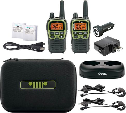 ميدلاند - T75PV5D X-TALKER Extreme Dual Pack - 22 قناة، 121 رمز للخصوصية، مقاومة للماء - اتصال واضح مع تنبيه الطقس - حقيبة حمل وسماعة رأس متضمنة - مموهة in Kuwait