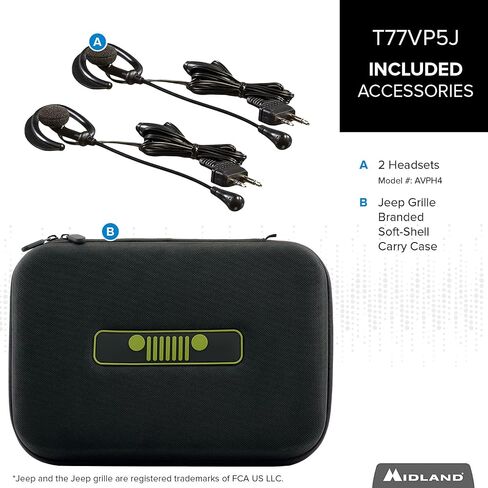 ميدلاند - T75PV5D X-TALKER Extreme Dual Pack - 22 قناة، 121 رمز للخصوصية، مقاومة للماء - اتصال واضح مع تنبيه الطقس - حقيبة حمل وسماعة رأس متضمنة - مموهة in Kuwait