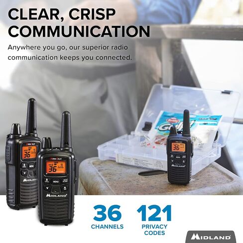 Midland – LXT600BBX6 Gang Charger Business Radio Walkie Talkie with Ear Piece - Small, Lightweight - Security Restaurants Retail Cafes - Two Way Radio with Charging Base- Rechargeable- 6 Units in Saudi Arabia