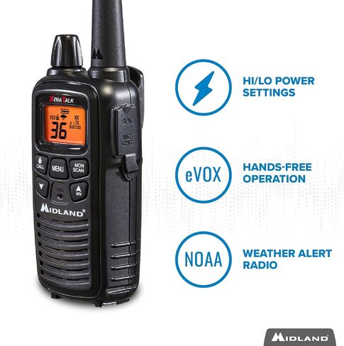 Midland – LXT600BBX6 Gang Charger Business Radio Walkie Talkie with Ear Piece - Small, Lightweight - Security Restaurants Retail Cafes - Two Way Radio with Charging Base- Rechargeable- 6 Units in Saudi Arabia