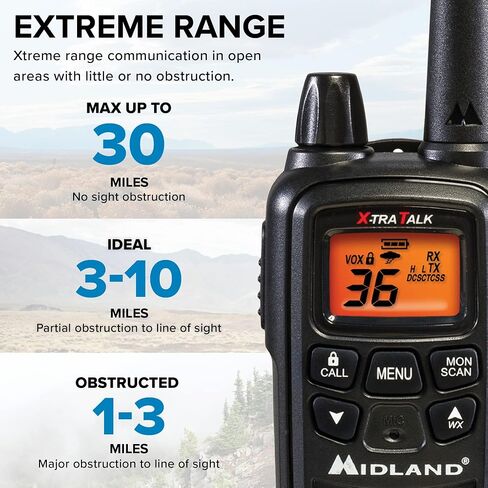 Midland – LXT600BBX6 Gang Charger Business Radio Walkie Talkie with Ear Piece - Small, Lightweight - Security Restaurants Retail Cafes - Two Way Radio with Charging Base- Rechargeable- 6 Units in Saudi Arabia
