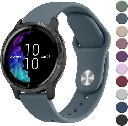 Vanjua Bands Compatible with Garmin Venu 2 Plus / Venu Sq / Venu / Vivoactive 3 Watch Band Women Men, Soft Silicone Sport Replacement Strap for Garmin Vivomove Sport, Vivoactive 3 Music, Forerunner 645 / 245 Music Smart Watch in Saudi Arabia