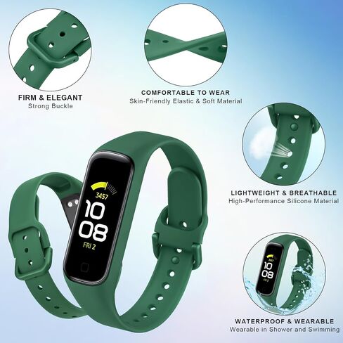 Wanme Replacement Bands for Samsung Galaxy Fit 2 Band Women Men, 3 PACK Silicone Sport Strap Compatible with Samsung Galaxy Fit 2 SM-R220 Replacement Wristband Accessories in Saudi Arabia