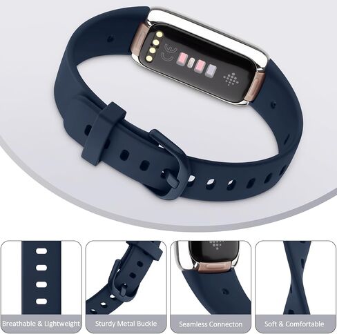 4 PACK Sport Bands Compatible with Fitbit Luxe Bands for Women Men, Soft Silicone Replacement Sport Straps Wristbands for Fitbit Luxe Fitness and Wellness Tracker in Saudi Arabia