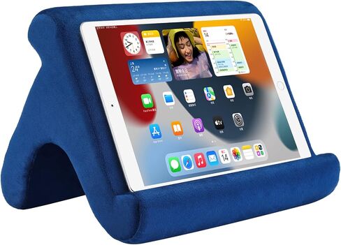 SAMHOUSING Tablet Pillow Stand Holder Dock for Bed with 3 Viewing Angles, Compatible with All Tablets,Phones and iPad Pro 9.7, 10.5,12.9 Air Mini 4 3, Kindle, E-Reader and Books(Navy) in Kuwait