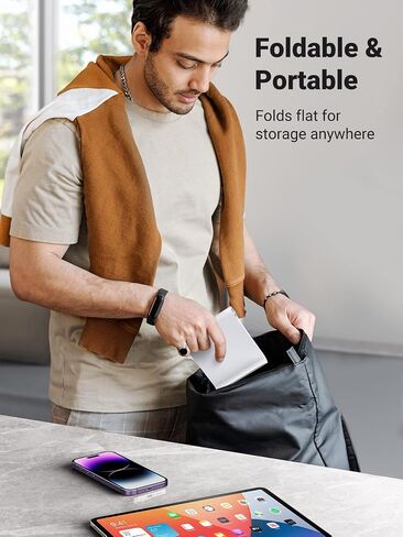 UGREEN Tablet Stand Holder Adjustable Portable Desktop Dock Office Compatible with iPad Pro 11 9.7 10.5 Air Mini 5 4 3 2 iPhone 17 16 15 14 13 12 Black in Kuwait