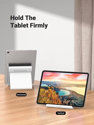 UGREEN Tablet Stand Holder Adjustable Portable Desktop Dock Office Compatible with iPad Pro 11 9.7 10.5 Air Mini 5 4 3 2 iPhone 17 16 15 14 13 12 Black in Kuwait