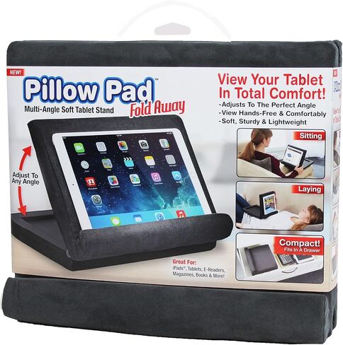 Ontel Pillow Pad Ultra Multi-Angle Soft Tablet Stand, Blue - Comfortable Angled Viewing for iPad, Tablets, Kindle, Smartphones, Books, Magazines, and More in Kuwait