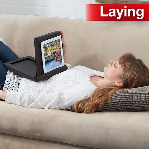 Ontel Pillow Pad Ultra Multi-Angle Soft Tablet Stand, Blue - Comfortable Angled Viewing for iPad, Tablets, Kindle, Smartphones, Books, Magazines, and More in Kuwait