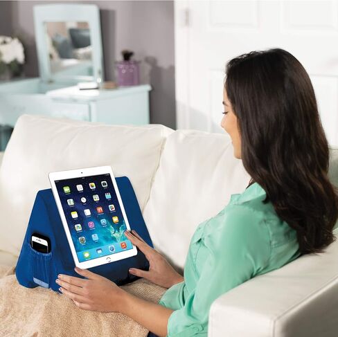 Ontel Pillow Pad Ultra Multi-Angle Soft Tablet Stand, Blue - Comfortable Angled Viewing for iPad, Tablets, Kindle, Smartphones, Books, Magazines, and More in Kuwait