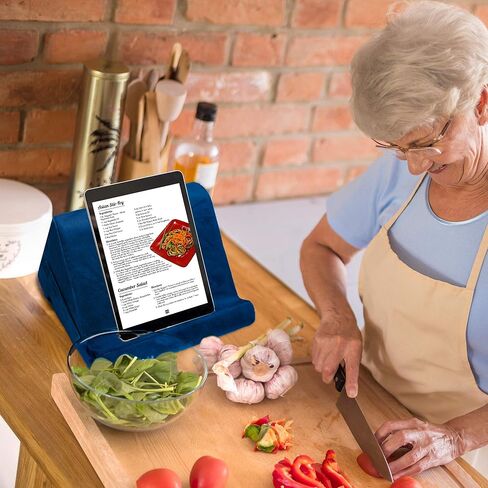 Ontel Pillow Pad Ultra Multi-Angle Soft Tablet Stand, Blue - Comfortable Angled Viewing for iPad, Tablets, Kindle, Smartphones, Books, Magazines, and More in Kuwait