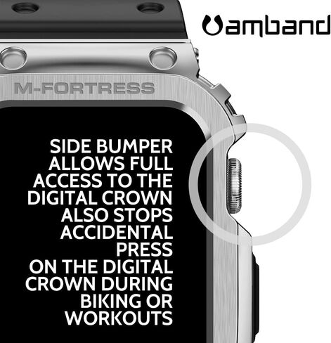 جراب متين من amBand M3 مع حزام مصمم لساعة Apple Series SE2/SE/6/5/4 مقاس 44 ملم - أسود in Kuwait